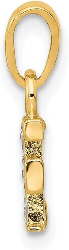 Jewels By Lux 10K Yellow Gold Diamond Initial Charm Pendant (Length 15mm Width 8 mm) in Saudi Arabia