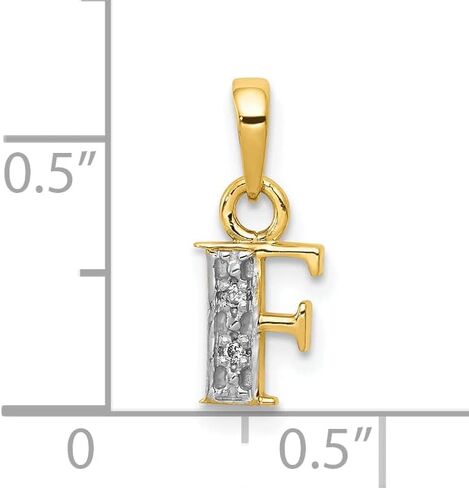 Jewels By Lux 10K Yellow Gold Diamond Initial Charm Pendant (Length 15mm Width 8 mm) in Saudi Arabia