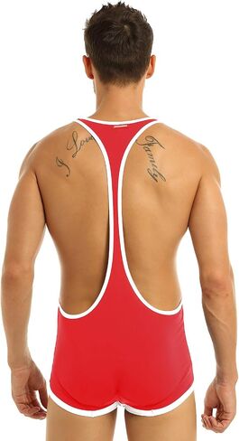 FEESHOW Men's Suspender Singlet Bulge Pouch Leotard Bodysuit Underwear Briefs in Saudi Arabia