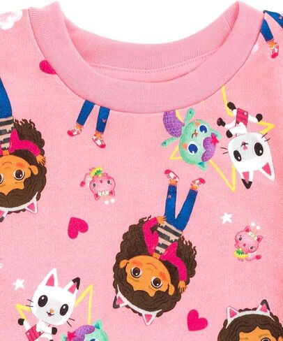 Dreamworks Gabby's Dollhouse Pandy Paws MerCat Cakey Cat Toddler Girls French Terry Sweatshirt Pink 4T in Kuwait