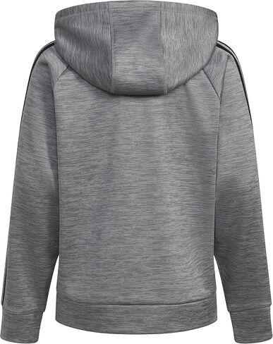 adidas Boys' Zip Front Indicator Hooded Jacket, Charcoal Heather Grey in Saudi Arabia