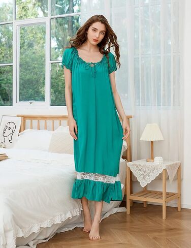 Sharebeauty Super Soft Vintage Victorian Palace Style Nightgown Modal Viscose Rayon in Saudi Arabia