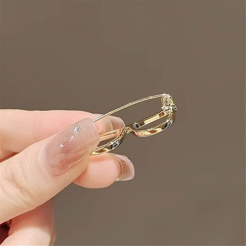 LATINDAY Gold Color Frame Round Glasses Style Brooches Small Size Hollow Badge Pin Fashion Men Women Brooches Office Suit Dress Shirt Collar Buckle Lapel Pins Trendy Accessories Jewelry, Alloy Steel, in Kuwait