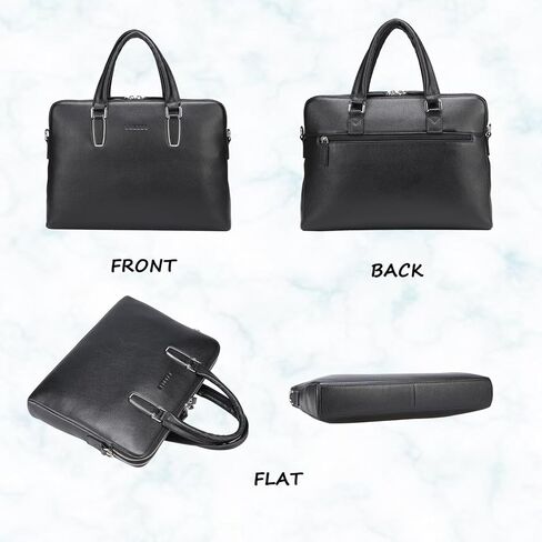 حقيبة جلدية للنساء من بانوس، حقيبة عمل سوداء 14 بوصة، حقيبة عمل الكمبيوتر المحمول حقيبة ملحق in Kuwait