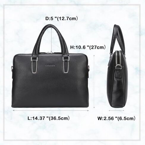 حقيبة جلدية للنساء من بانوس، حقيبة عمل سوداء 14 بوصة، حقيبة عمل الكمبيوتر المحمول حقيبة ملحق in Kuwait