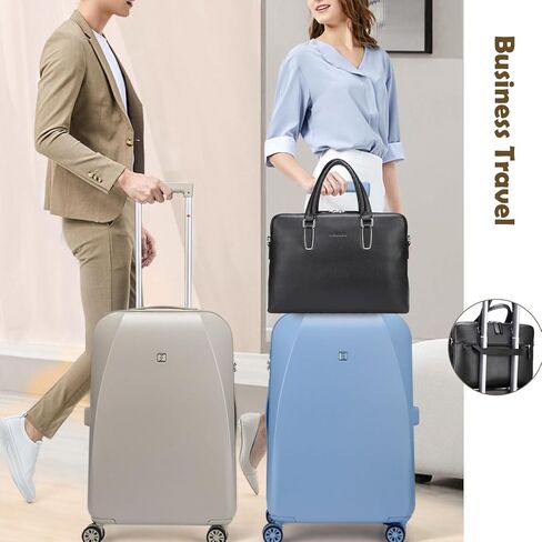 حقيبة جلدية للنساء من بانوس، حقيبة عمل سوداء 14 بوصة، حقيبة عمل الكمبيوتر المحمول حقيبة ملحق in Kuwait