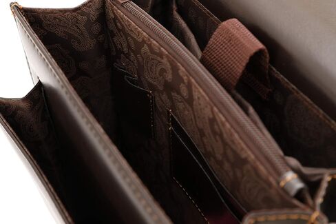 DEERLUX Leather Messenger Tablet Bag Briefcase, One Size, Small Brown in Saudi Arabia
