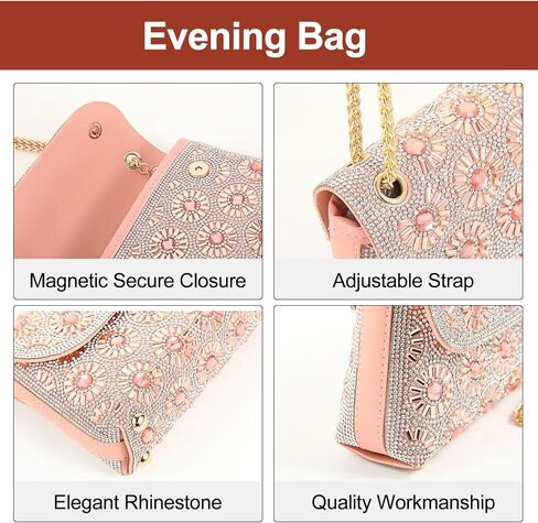 حقائب يد مسائية أنيقة من حجر الراين من HILELIFE، حقائب مسائية بمحفظة من حجر الراين لحفلات الزفاف والحفلات والمناسبات الخاصة in Kuwait