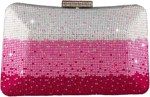 Boutique De FGG Women's Gradient Color Crystal Evening Bags, Rhinestone Clutch for Party Dinner, Fancy Evening Handbags in Saudi Arabia