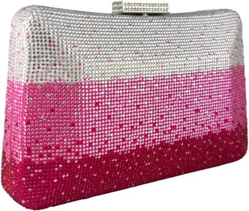 Boutique De FGG Women's Gradient Color Crystal Evening Bags, Rhinestone Clutch for Party Dinner, Fancy Evening Handbags in Saudi Arabia