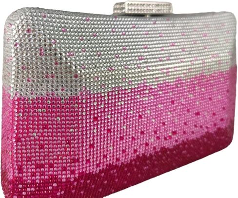 Boutique De FGG Women's Gradient Color Crystal Evening Bags, Rhinestone Clutch for Party Dinner, Fancy Evening Handbags in Saudi Arabia