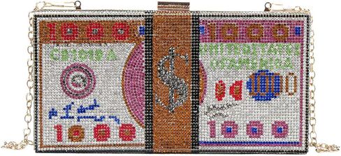 LETODE نساء دولارات المال مخلب مساء حقيبة حجر الراين حقائب ماسك من الكريستال محفظة بلينغ حفل زفاف كوكتيل in Kuwait