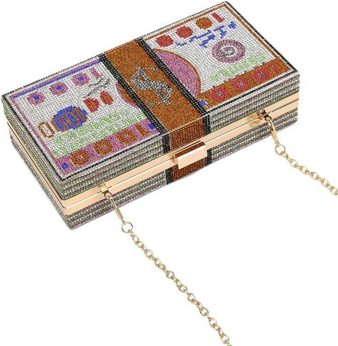 LETODE نساء دولارات المال مخلب مساء حقيبة حجر الراين حقائب ماسك من الكريستال محفظة بلينغ حفل زفاف كوكتيل in Kuwait