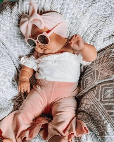 Bailey's Blossoms Lina Pleated Velour Bell Bottom Pants Infant/Toddler in Kuwait