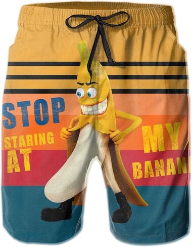 شورت سباحة رجالي من IAGM Stop Staring at My Cock شورت للبحر سريع الجفاف مع جيوب وبطانة شبكية قصيرة مضحكة in Kuwait