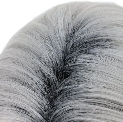 karlery Mens Short Straight Dark Root White Wig Two Tone Halloween Costume Cosplay Wig in Saudi Arabia