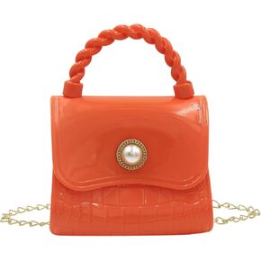 Little Girls Mini Jelly Purse Candy Color Shoulder Bag Jelly Bag Ladies Princess Handbags with Top Handle