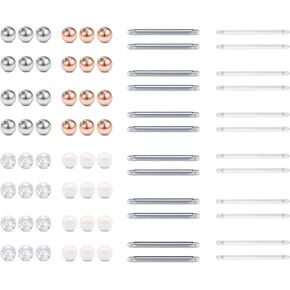FECTAS 14 جرام حلقات الحلمة استبدال الكرات حلقات اللسان 5 مم كرة علوية من الفولاذ المقاوم للصدأ البلاستيك كماشة الحدائد مجموعة ثقب المجوهرات 16 مم الحديد in Kuwait