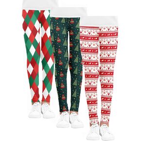 Girls 3pcs Leggings Printed Little Kids Striped Ankle Leggings 3-11Years in Kuwait