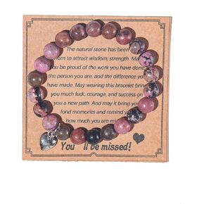 Coworker Retirement Gifts for Women, Thank You Gifts Natural Stone Heart Charm Bracelets for Women, Retirement Gift Appreciation Gifts Farewell Gift Encouragement Gifts for Coworkers Teachers Family Friends