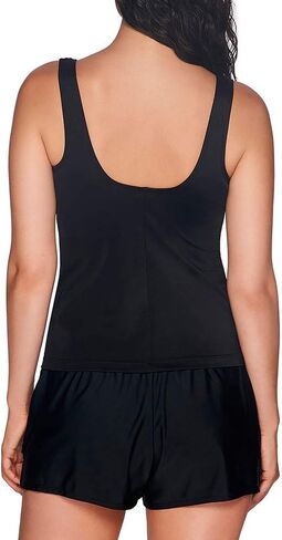Reebok Women's Swimwear Sport Fashion Cosmic Wave Scoop Neck Tankini Bathing Suit Top in Saudi Arabia