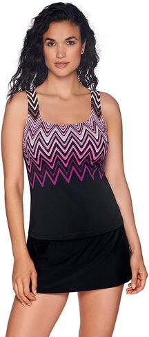 Reebok Women's Swimwear Sport Fashion Cosmic Wave Scoop Neck Tankini Bathing Suit Top in Saudi Arabia