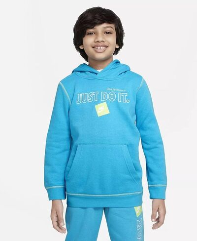 Nike Big Boys Sportswear JDI Pullover Hoodie Blue Large L (14/16) in Saudi Arabia