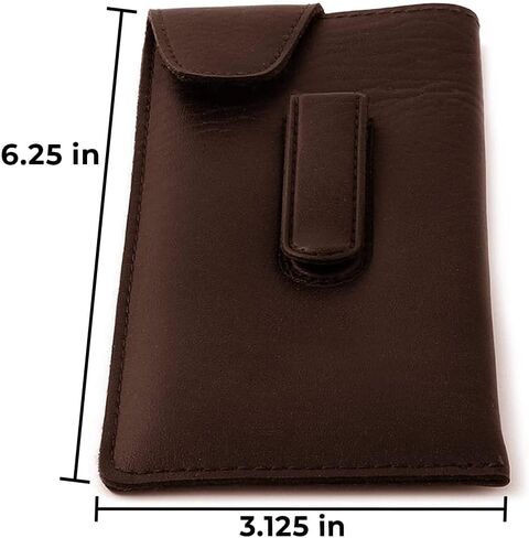 Calabria Durango Eye Glasses Case Soft PU Leather Eyeglass Case with Clip Sunglasses Case for Men & Women Slim Travel Pouch in Saudi Arabia