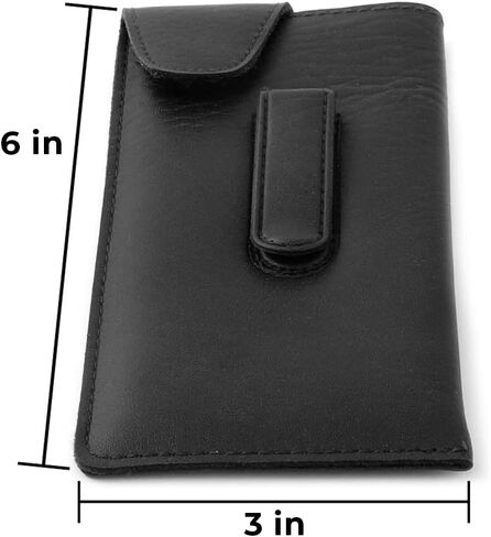 Calabria Durango Eye Glasses Case Soft PU Leather Eyeglass Case with Clip Sunglasses Case for Men & Women Slim Travel Pouch in Saudi Arabia