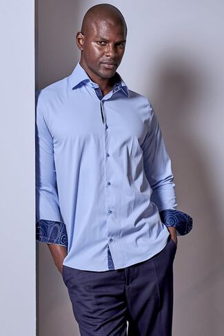 Men's High Collar Dress & Casual Shirt | Long Sleeve | Button Down Stylish Party Shirts in Saudi Arabia
