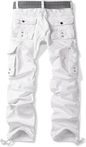 OCHENTA Men's Cotton Casual Cargo Work Pants Baggy Travel Hiking with Multi Pockets White Tag 32 in Saudi Arabia