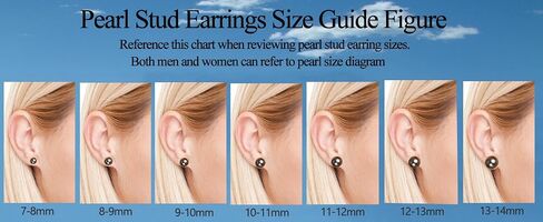 NONNYL Gifts for Wife Anniversary 18K Gold Pearl Stud Earrings for Women- Genuine Handpicked Nature Tahitian Black Pearls Earring- Birthday Christmas Mothers Day Valentine's Day Jewelry Gifts in Saudi Arabia