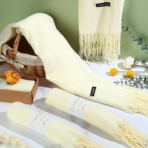 18 Pack Scarf Pashmina Shawls and Wraps for Wedding Bridesmaid Party Favors Gifts Guests Bulk with Thank You Box in Saudi Arabia
