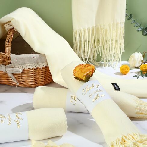 18 Pack Scarf Pashmina Shawls and Wraps for Wedding Bridesmaid Party Favors Gifts Guests Bulk with Thank You Box in Saudi Arabia