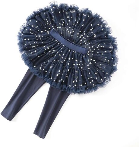Coralup Girls Leggings with Tutu Skirt Footless Pants Tulle Ruffle Twinkle Star Skirt Leggings 1-10 Years in Saudi Arabia