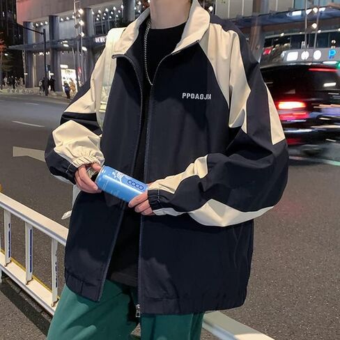 Sumleno Y2k Jacket for Women Zip Up Bomber Jacket Y2k Clothing Racing Varsity Jacket Oversized Color Block Jacket Unisex in Saudi Arabia