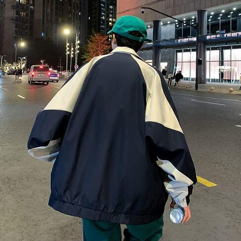 Sumleno Y2k Jacket for Women Zip Up Bomber Jacket Y2k Clothing Racing Varsity Jacket Oversized Color Block Jacket Unisex in Saudi Arabia