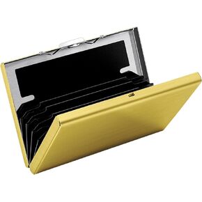 Padike Credit Card Holder Wallet Stainless Steel Credit Card Case Metal ID Card Holder RFID Wallets Business Card Holder for Women or Men(Glossy silver) in Kuwait