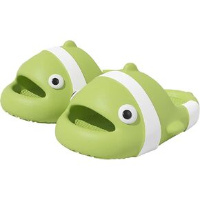Jerzmy Clown Fish Cloud Slides for Kids Toddler, Cushioned Cute Boys Girls Sandals, Funny Animal Comfy House Slippers Non Slip Beach Shower Shoes for Indoor Outdoor Pool Garden
