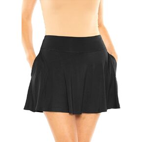 Women's High Waist Skater Skirt with Built in Shorts with and Without Pockets| Small-3X