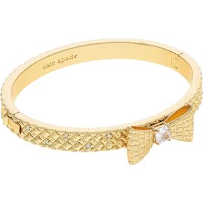سوار نسائي من Kate Spade New York ملفوف في سوار بمفصلات على شكل فيونكة شفاف/ذهبي مقاس واحد in Kuwait