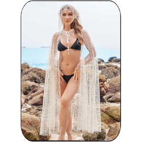 عباءة بغطاء للرأس من EASEDAILY، رداء شبكي أسود بطول كامل، إكسسوارات أزياء الهالوين التنكرية للنساء والفتيات in Kuwait