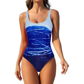 Athletic One Piece Swimsuit for Women Tummy Control Slimming Training Swimwear Bathing Suit for Youth Girls
