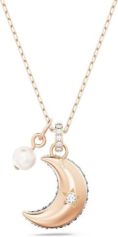 SWAROVSKI Luna Pendant, Moon, Multicolored, Rose gold-tone Finish, One Size, Brass, No Gemstone in Saudi Arabia
