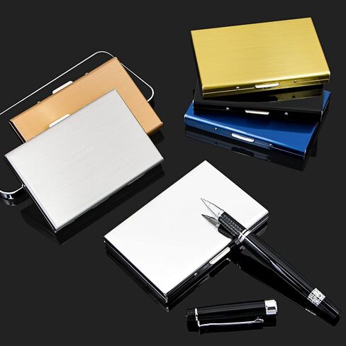 Padike Credit Card Holder Wallet Stainless Steel Credit Card Case Metal ID Card Holder RFID Wallets Business Card Holder for Women or Men(Glossy silver) in Kuwait