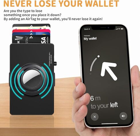 محفظة حامل بطاقات الائتمان T-MFY، محفظة مغناطيسية تحجب RFID مع بطاقة هوائية قابلة للفصل ولوحة توسيع - محفظة جيب أمامية للرجال مع تصميم قفل in Saudi Arabia