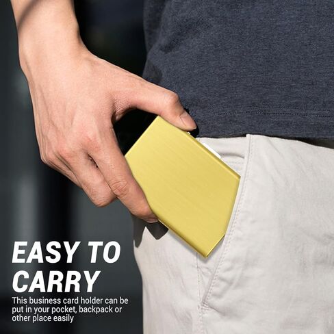 Padike Credit Card Holder Wallet Stainless Steel Credit Card Case Metal ID Card Holder RFID Wallets Business Card Holder for Women or Men(Glossy silver) in Kuwait