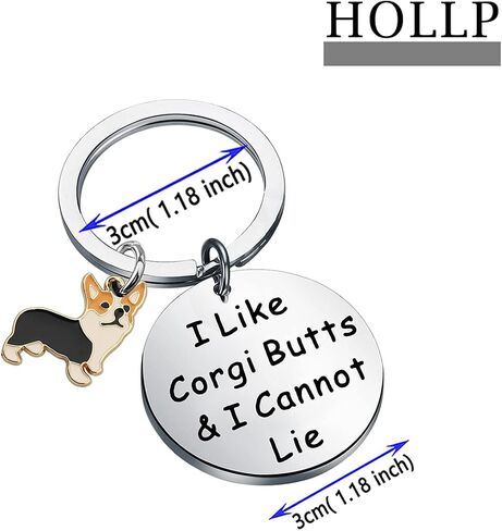 HOLLP Corgi Jewelry Corgi Mom Girls Gift I Like Corgi Butts and I Cannot Lie Keychain Corgi Lovers Gift in Saudi Arabia