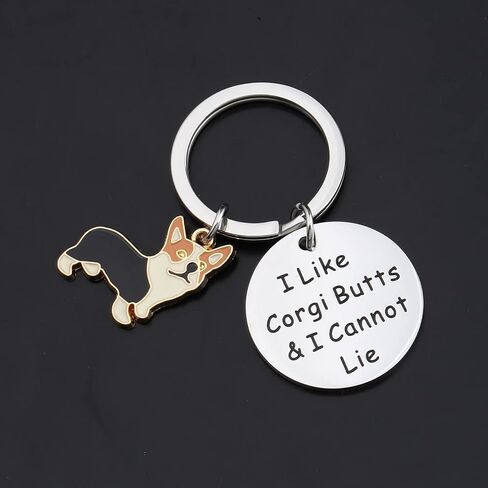 HOLLP Corgi Jewelry Corgi Mom Girls Gift I Like Corgi Butts and I Cannot Lie Keychain Corgi Lovers Gift in Saudi Arabia