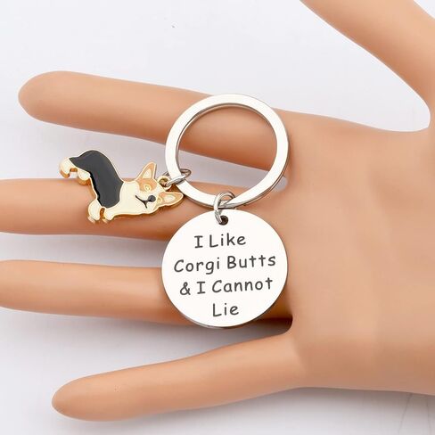 HOLLP Corgi Jewelry Corgi Mom Girls Gift I Like Corgi Butts and I Cannot Lie Keychain Corgi Lovers Gift in Saudi Arabia
